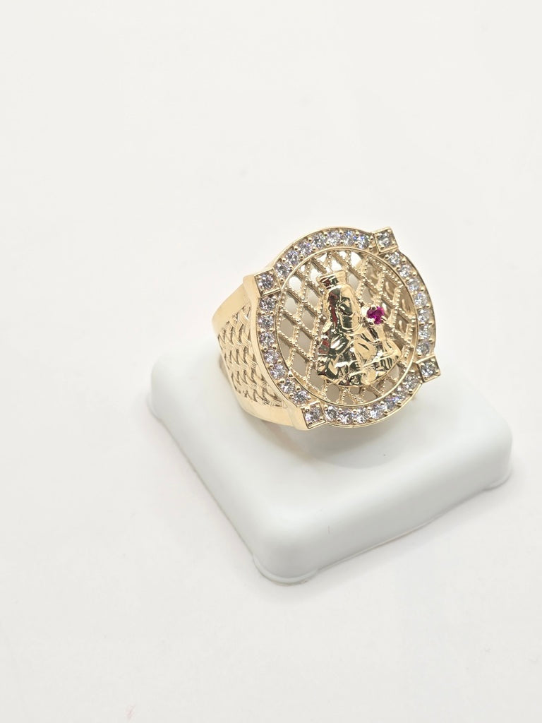 10KT SANTA BARBARA RING WITH NET BACKGROUND Size 10 Weight 10.3GR