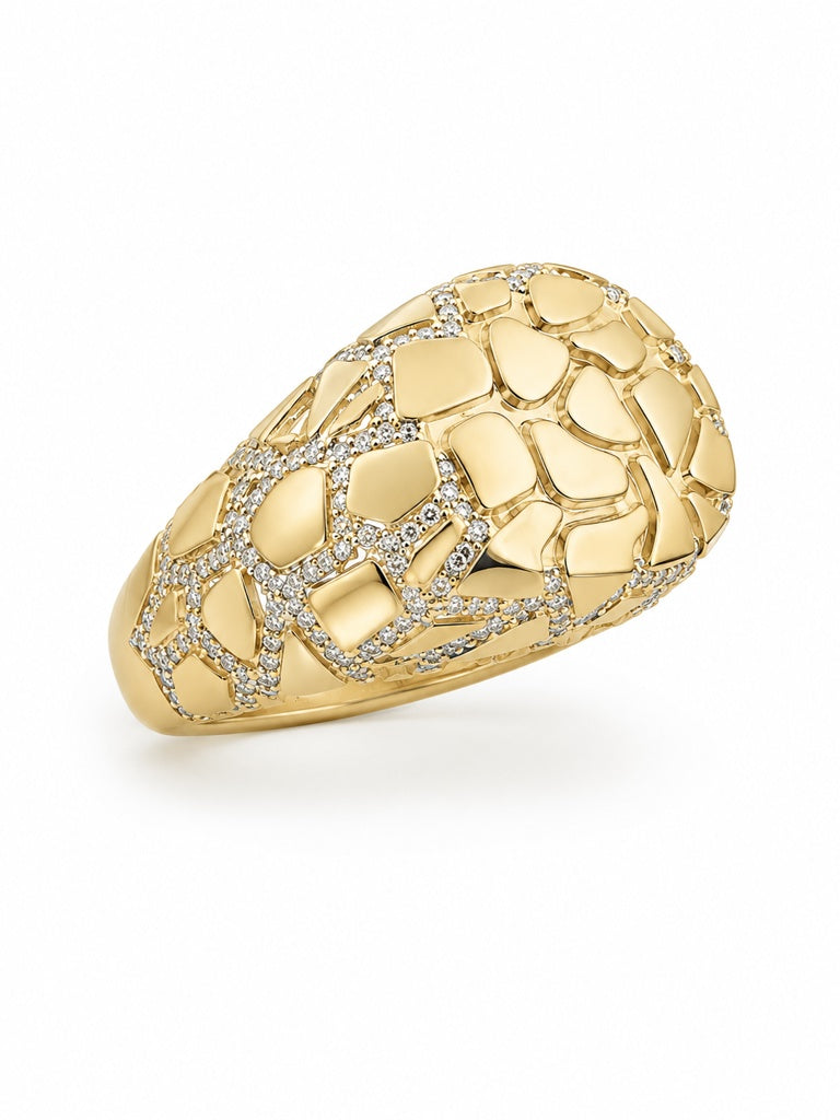10K NUGGET RING Size 11
