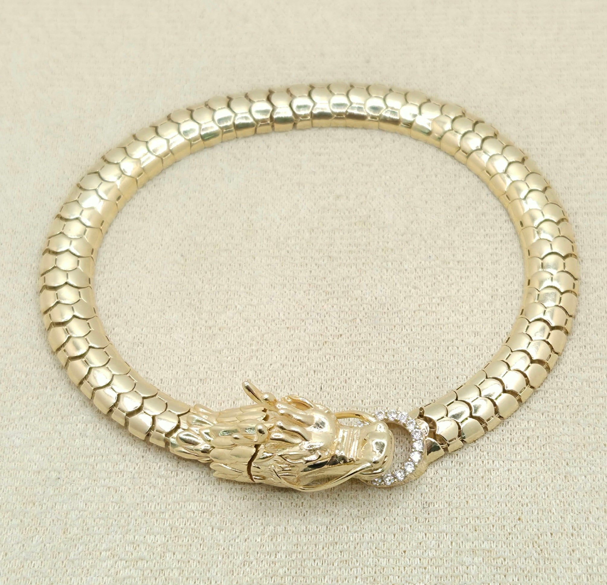 14KT MODERN DRAGONS BRACELET Size 8INCH Weight 20.2GR