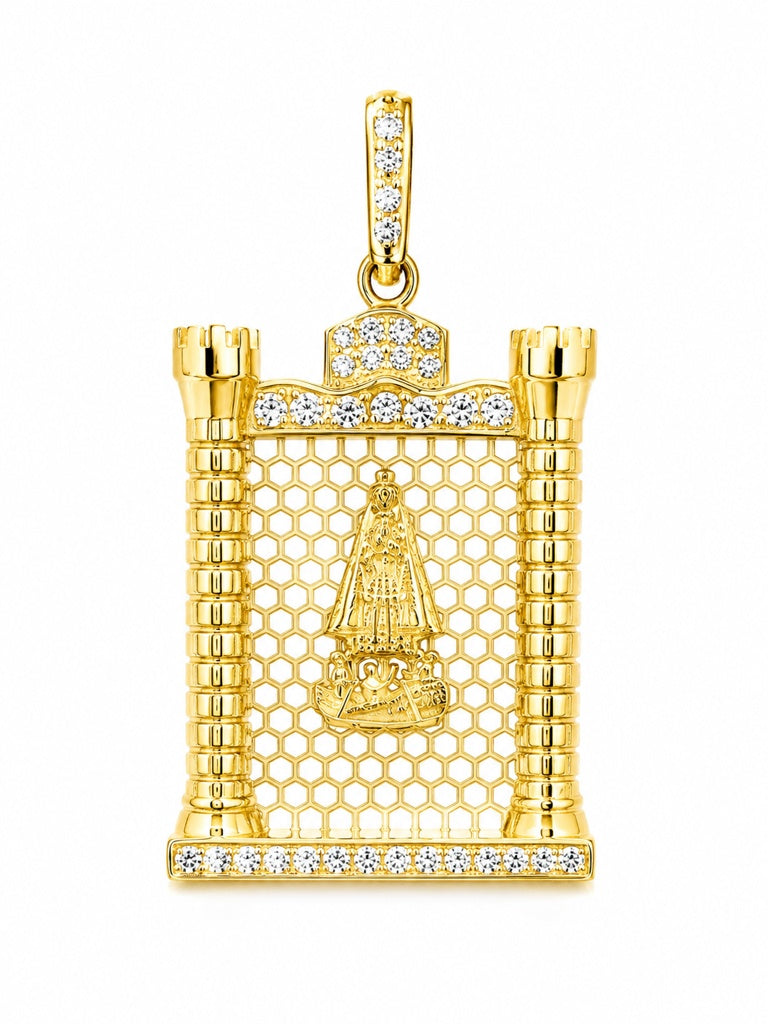 10K VIRGEN DE LA CARIDAD PENDANT Size