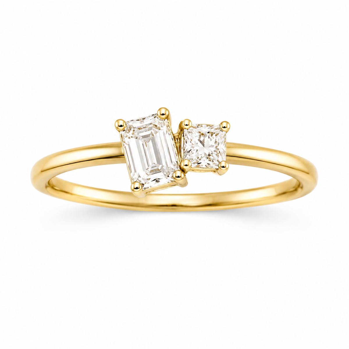14KT LAB GROWN DIAMOND ABSTRACT RING Size 7