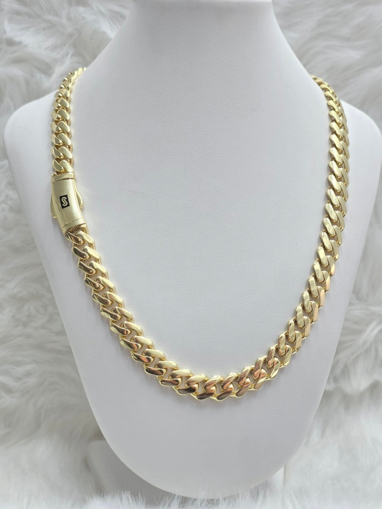 10KT PLAIN MONACO CERTIFIED CHAIN Size 9.5MM 22INCH Weigth 26GR