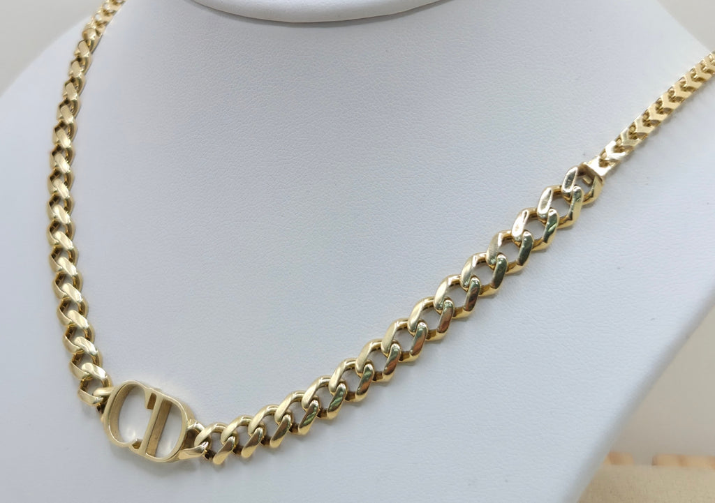 14KT "CD" FRANCO & MONACO STYLE NECKLACE Size 20INCH Weight 18.8GR