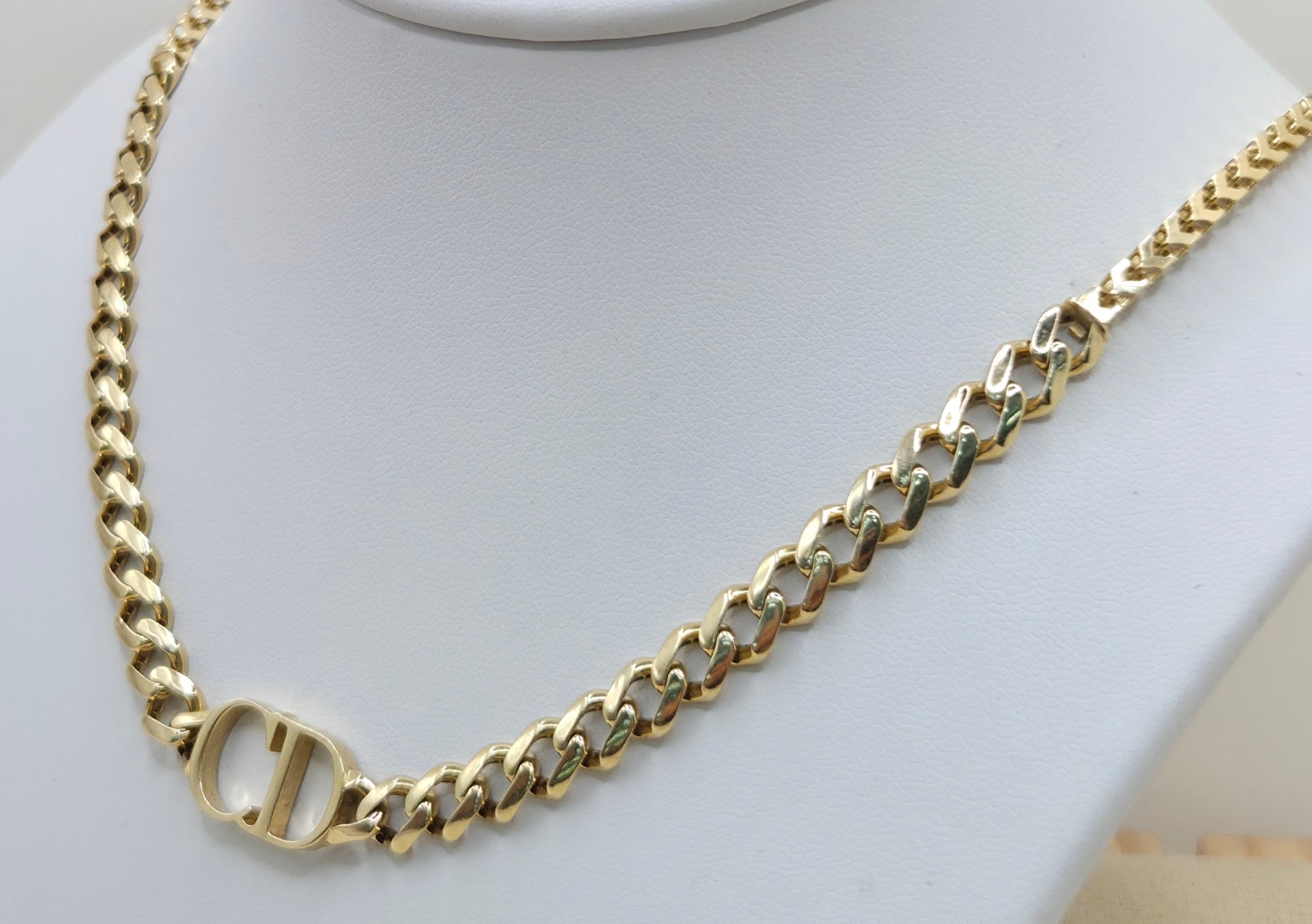 14KT "CD" FRANCO & MONACO STYLE NECKLACE Size 20INCH Weight 18.8GR
