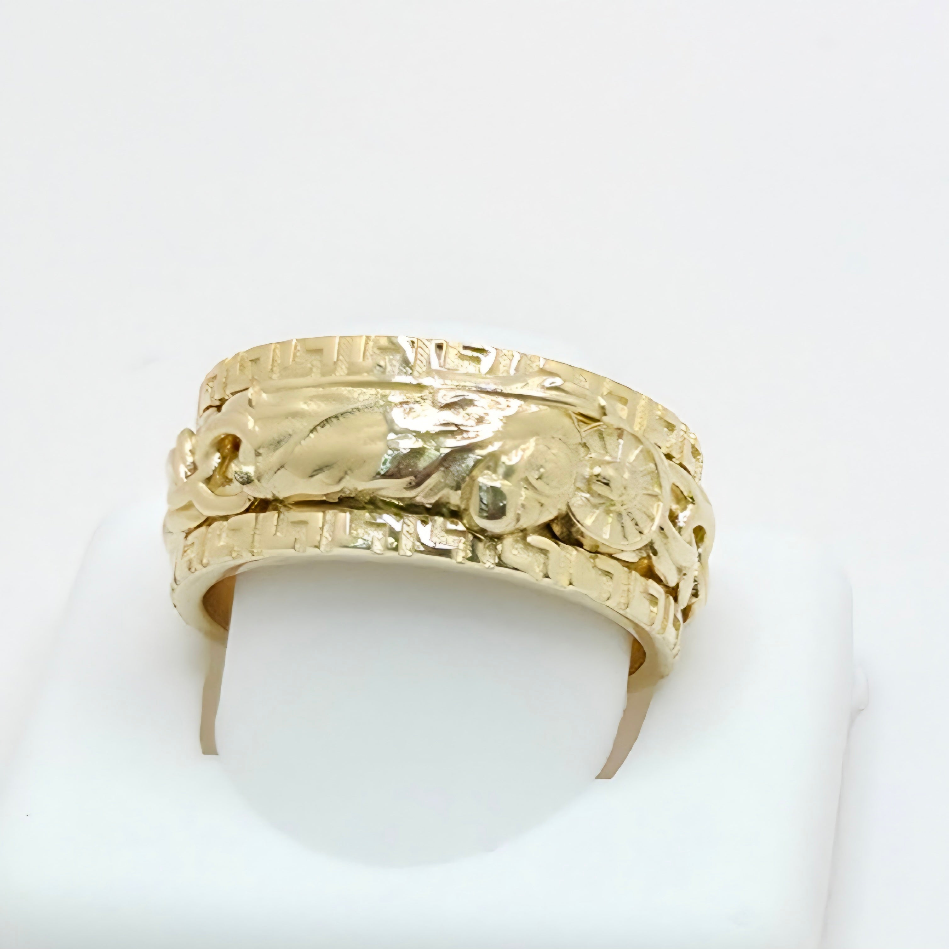 10KT SAN JUDAS CHINO LINK DESIGN SPINNING RING Size 10 Weight 8.8GR