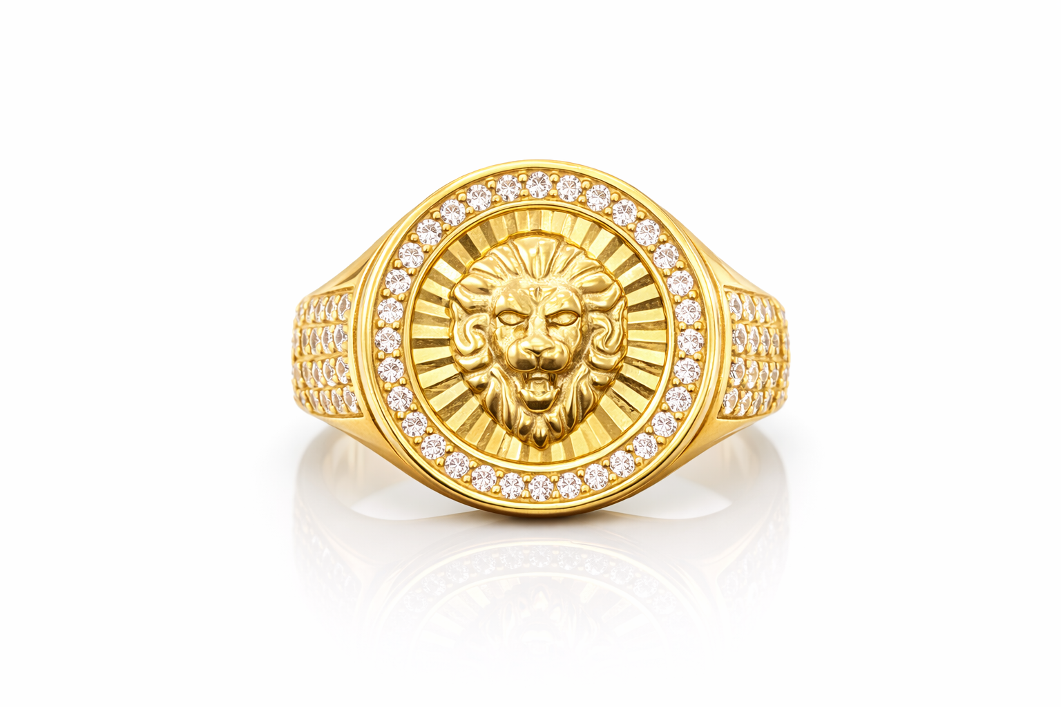 10KT LION FACE ROUND CZ DETAIL Weight 7.4GR