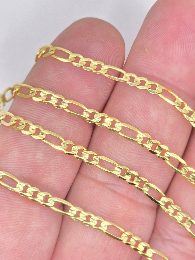 10KT SPECIAL OFFER SOLID FIGARO CHAIN Size 20INCH 3.5MM Weigth 6.5GR