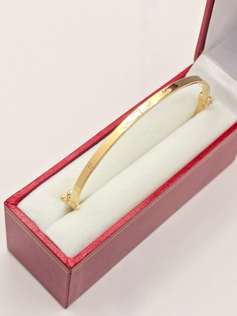 14KT  YELLOW GOLD CARTI BANGLE Size 3MM Weight 3.7GR