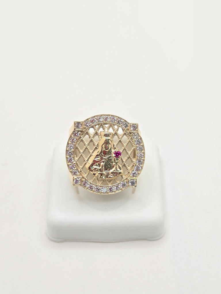 10KT SANTA BARBARA RING WITH NET BACKGROUND Size 10 Weight 10.3GR