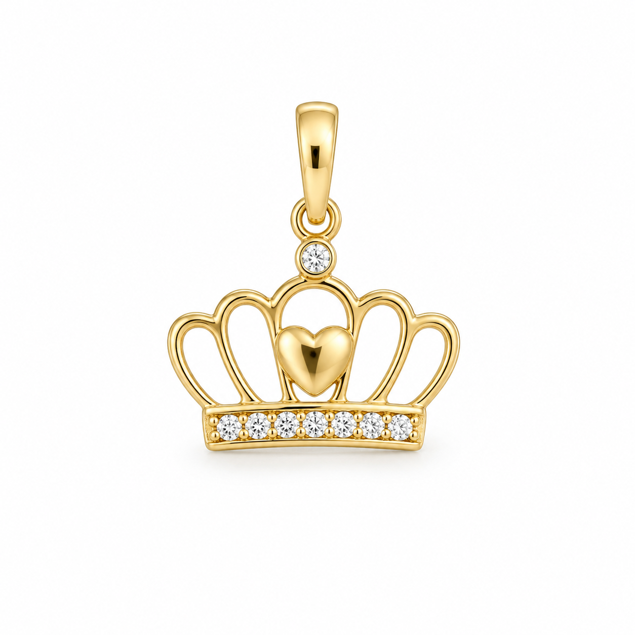 14KT EXTRA SMALL CROWN PENDANT Size XS Weigth 0.8GR