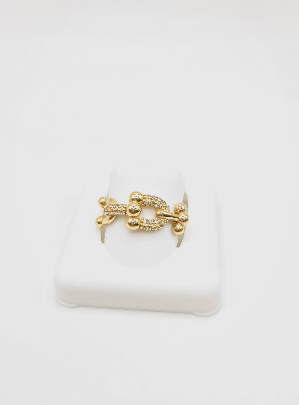 14KT EXOTIC PAPER CLIP  STYLE RING WITH MANY CZ SIZE 8 & 9 Weight 2.6GR