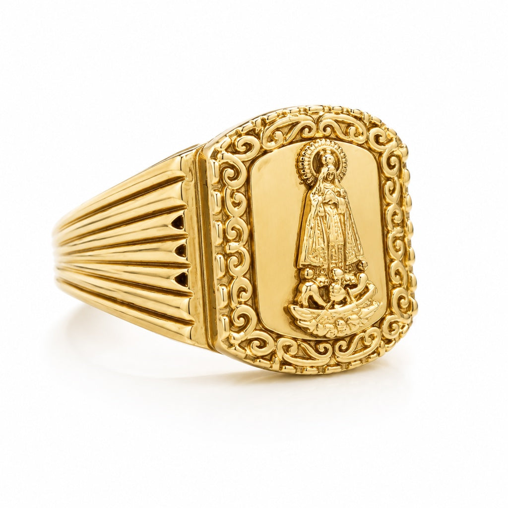 10K SQUARE CARIDAD RING Size 12