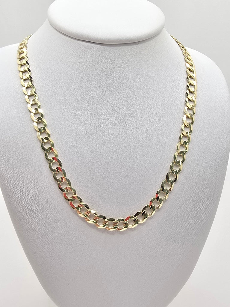 10KT SOLID CUBAN CURB FLAT CHAIN Size 18INCH 5MM Weight 9.4GR.