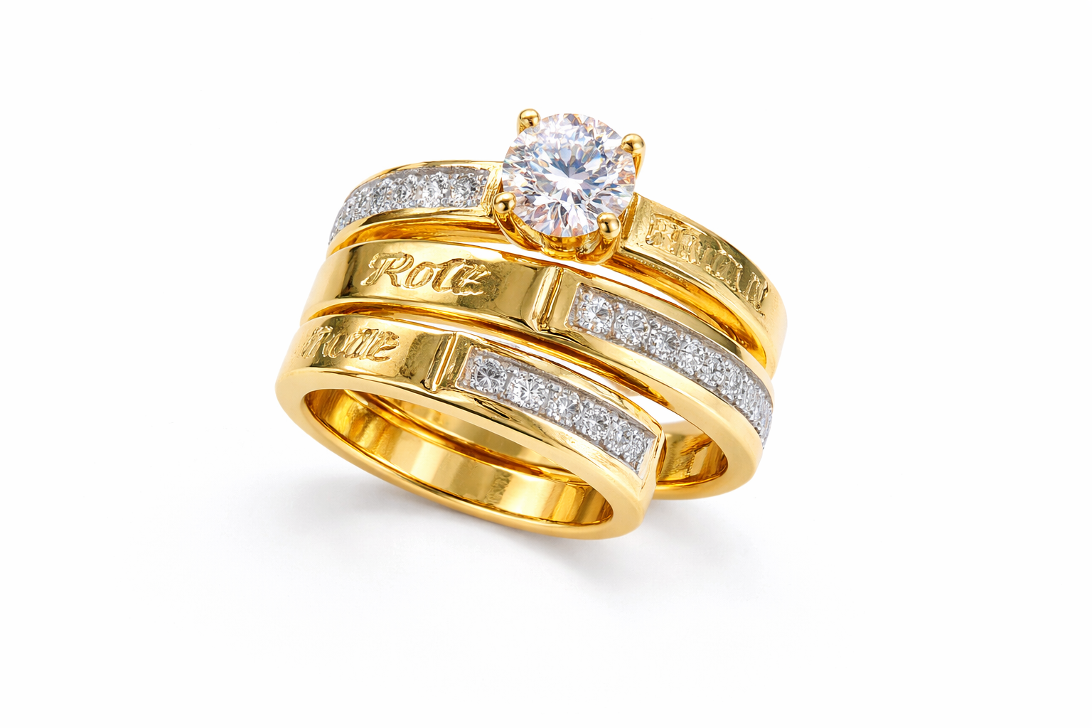 14KT ''FOREVER'' DETAIL MAN'S ENGAGEMENT RING Size 10 Weigth 3.8GR