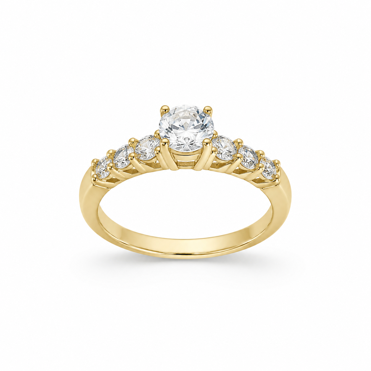 10K SEVEN STONES PROMISE RING Size 7