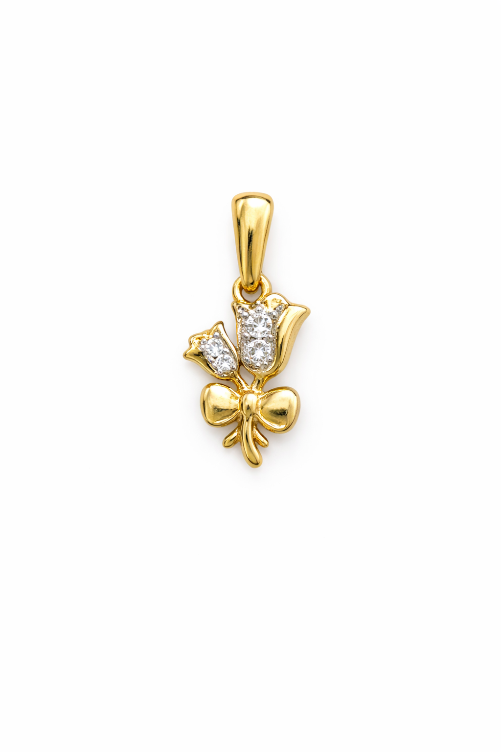 10KT DIAMOND ROSE PENDANT Weigth 1.2GR