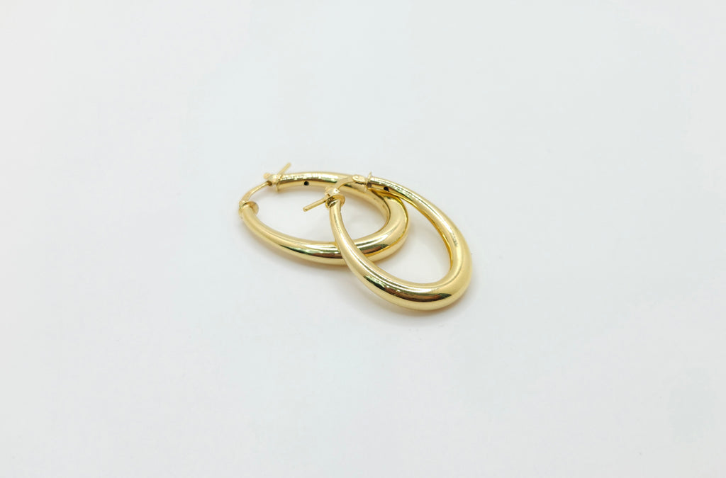 10KT LARGE MODERN OVAL HOOPS EARRINGS Weight 6GR