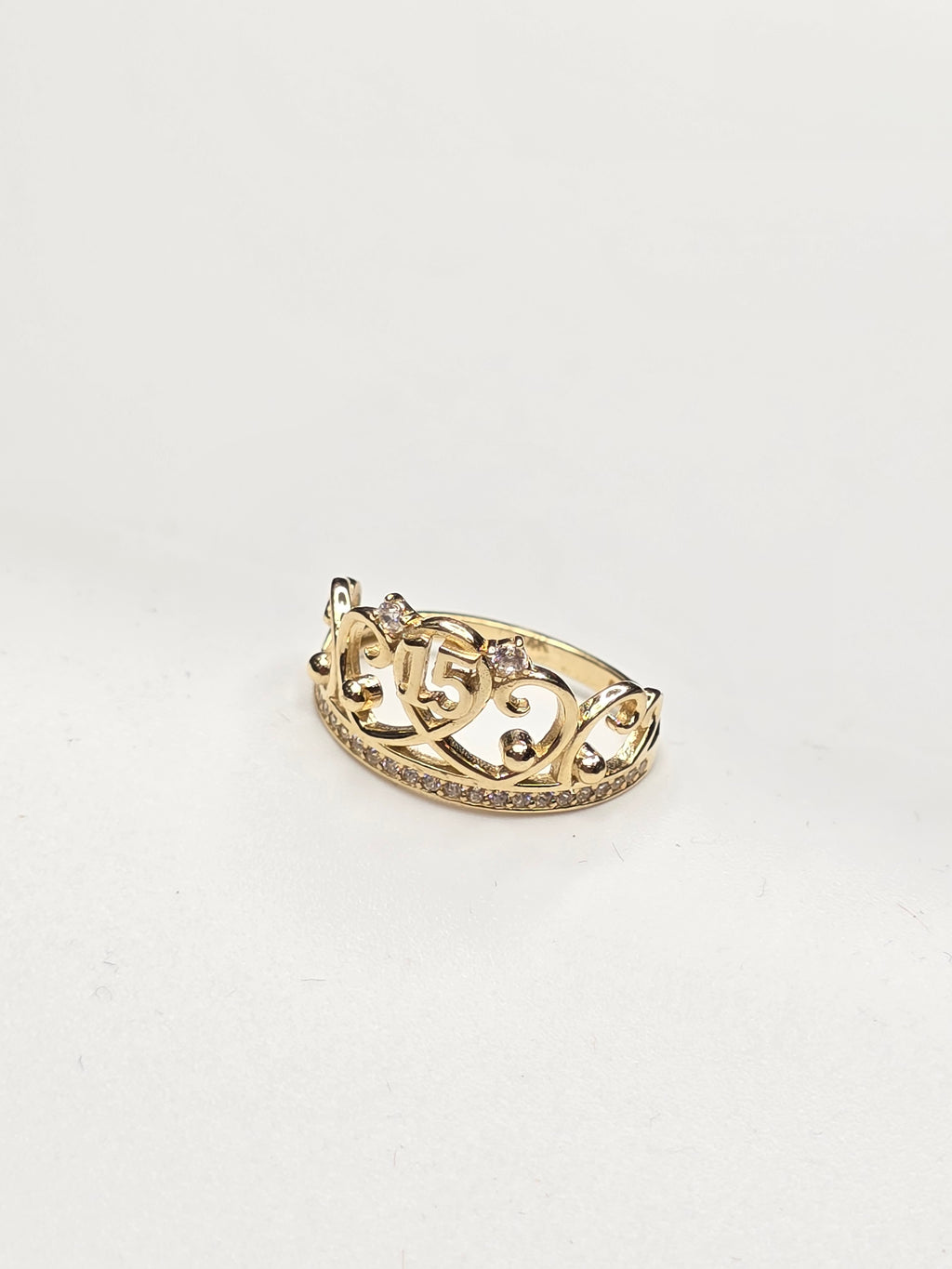 14KT FIFTEEN CROWN RING Size 7 Weigth 2.7GR