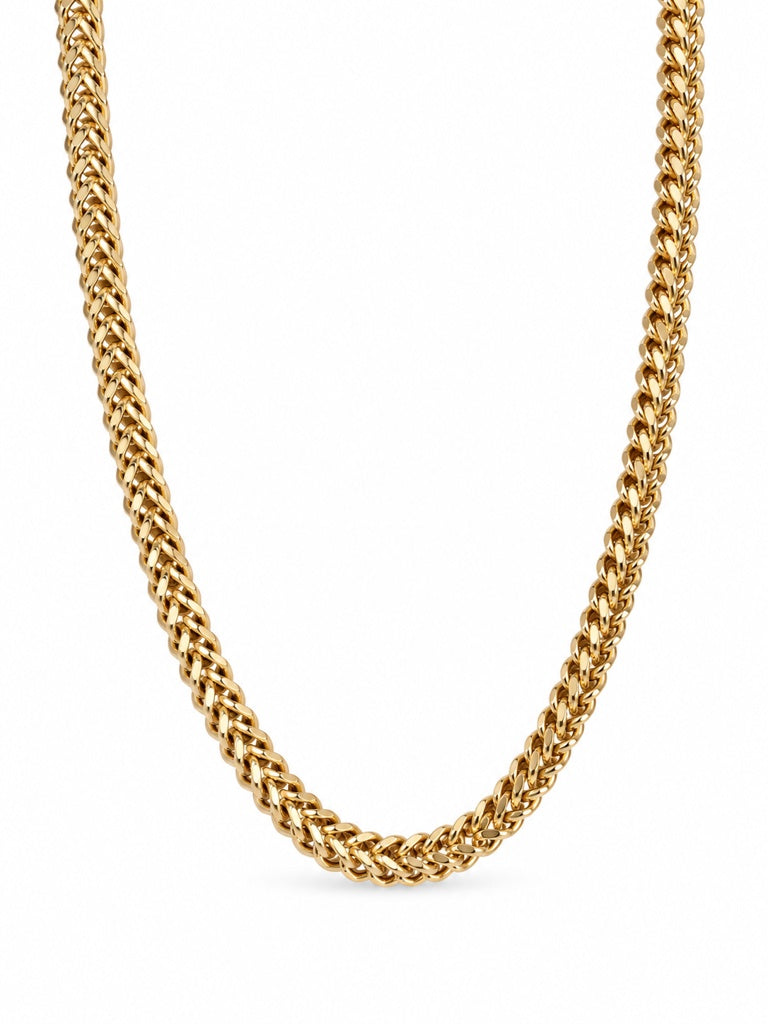 10KT HOLLOW FRANCO CHAIN Size 26INCH 8MM Weigth 93.3GR