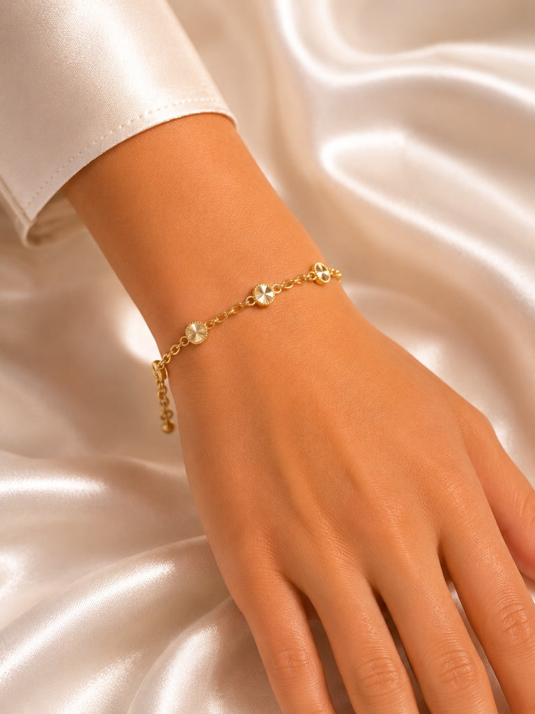 10KT ROLO BRACELET Size 7INCH 3MM