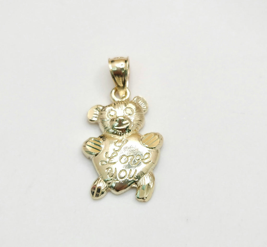 10KT LOVE YOU SMALL BEAR PENDANT Weight 2.3GR
