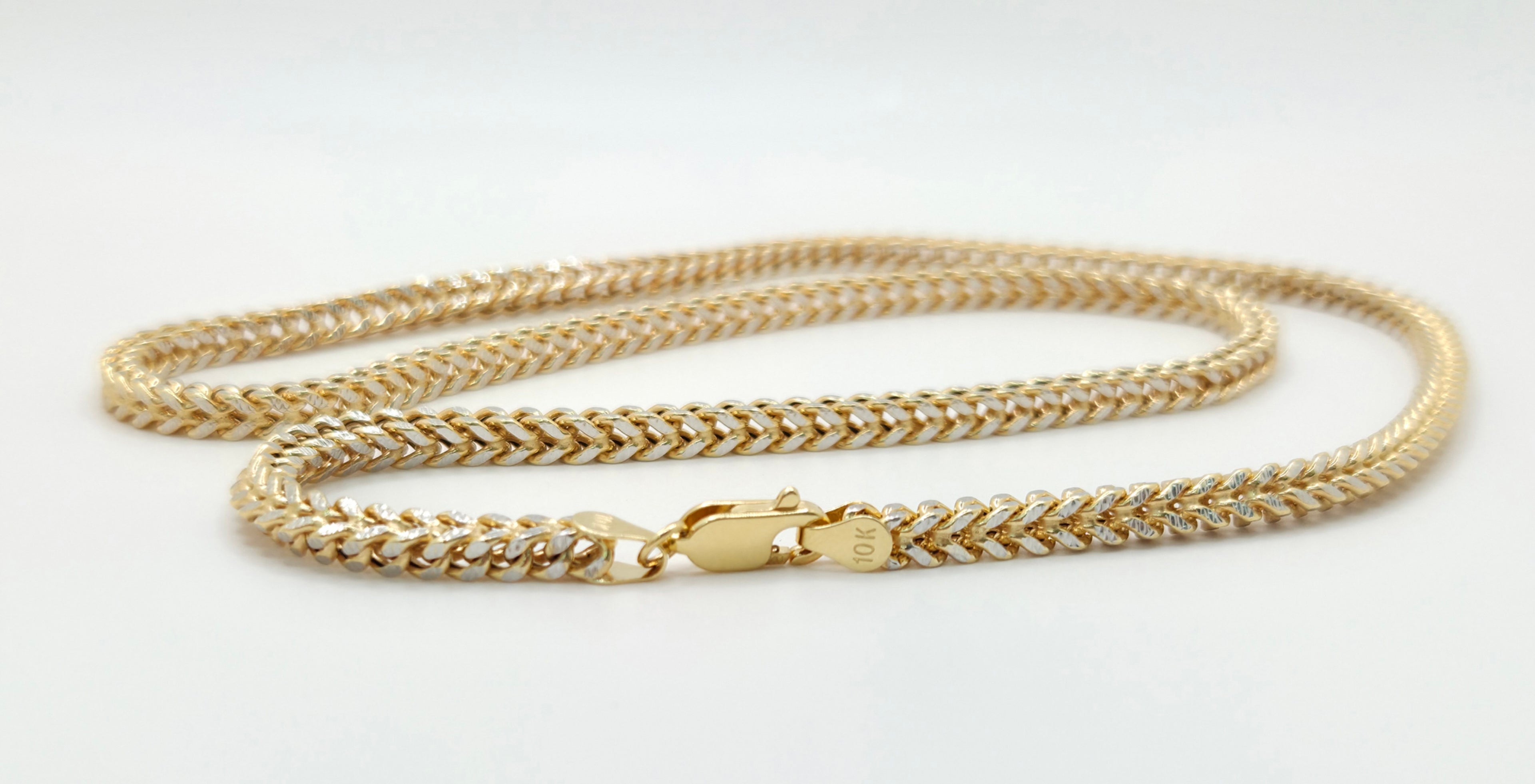 10KT TWO TONE HOLLOW FRANCO Size 3MM 26INCH Weight 12.8GR