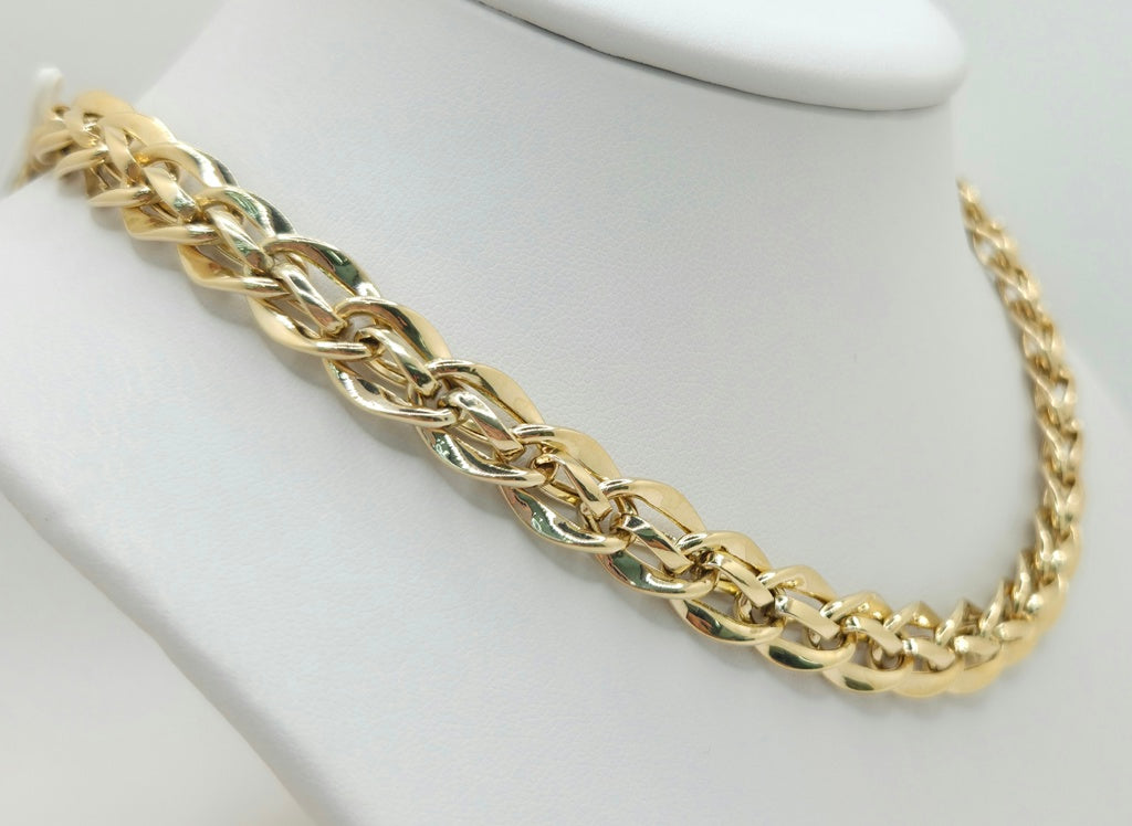 10KT DOUBLE LINK DESIGN NECKLACE Size 18INCH 10MM Weight 17.4GR