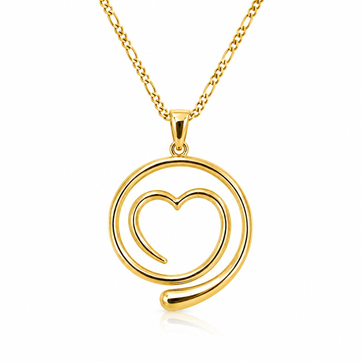 14KT SPIRAL DESIGN HEART PENDANT Weigth 2.1GR