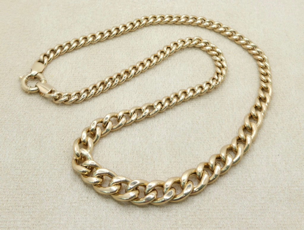 10KT DEGRADING CUBAN LINK NECKLACE Size 18INCH Weight 18.4GR