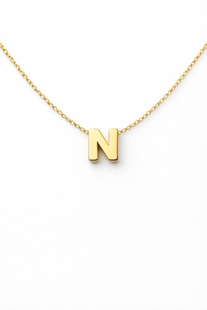 10KT CHAIN WITH LETTER "N" PENDANT Size 18 Weigth 1.43G