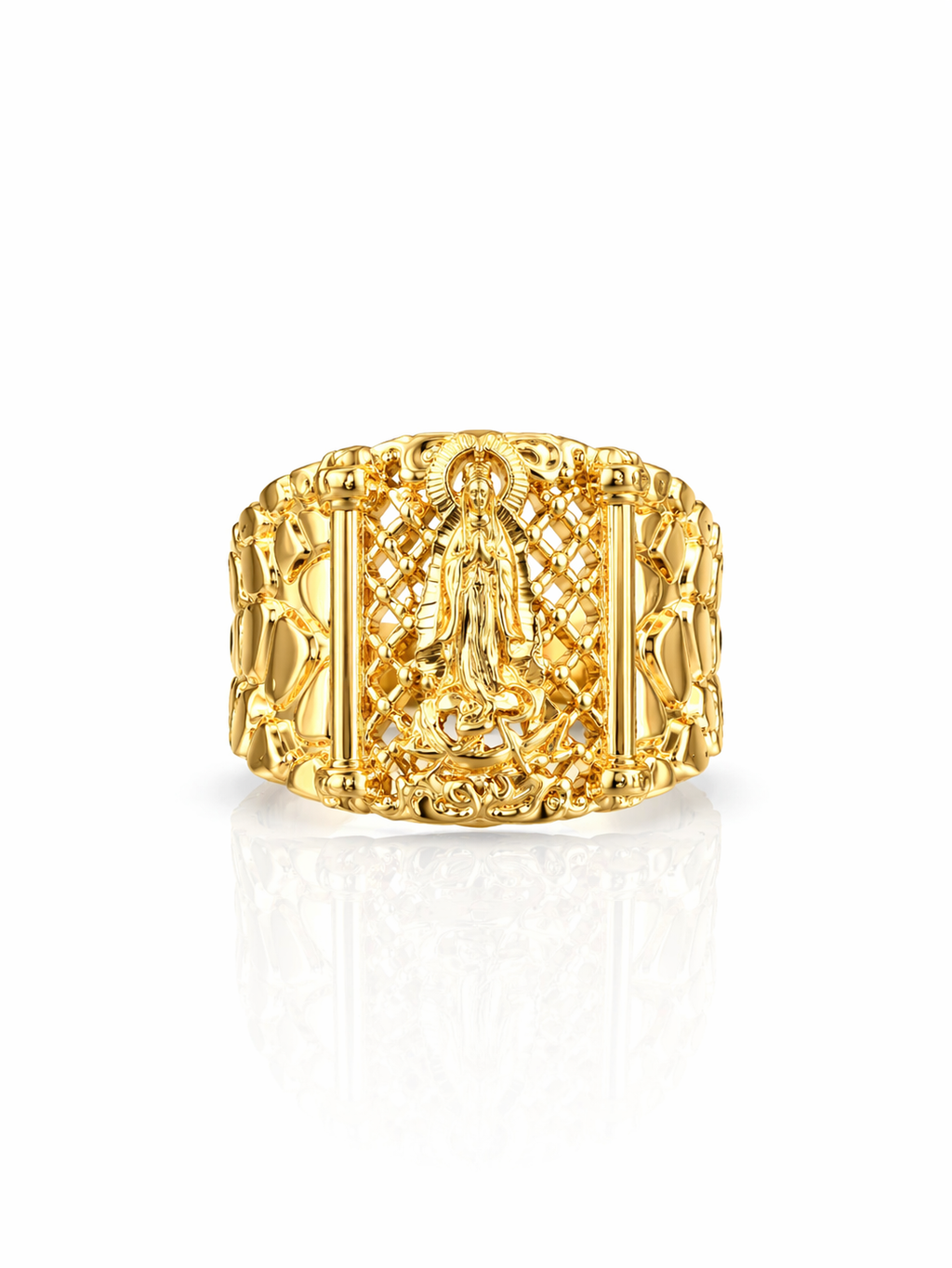10KTSANTA MUERTE RING Size 12.5-13 Weigth 5.8GR