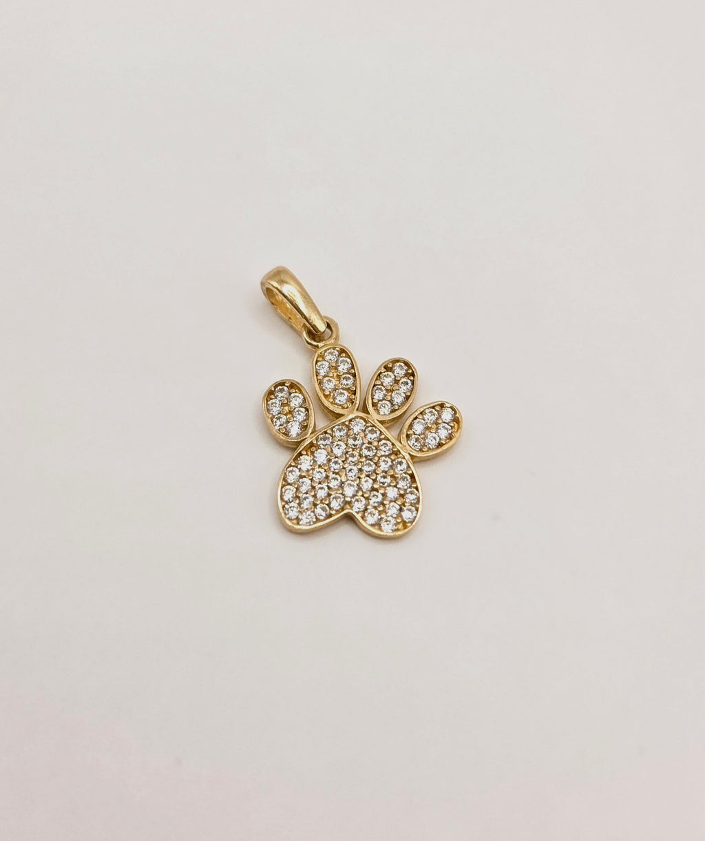 10KT CZ SMALL DOG  PRINT PENDANT Size SMALL Weigth 1.2GR