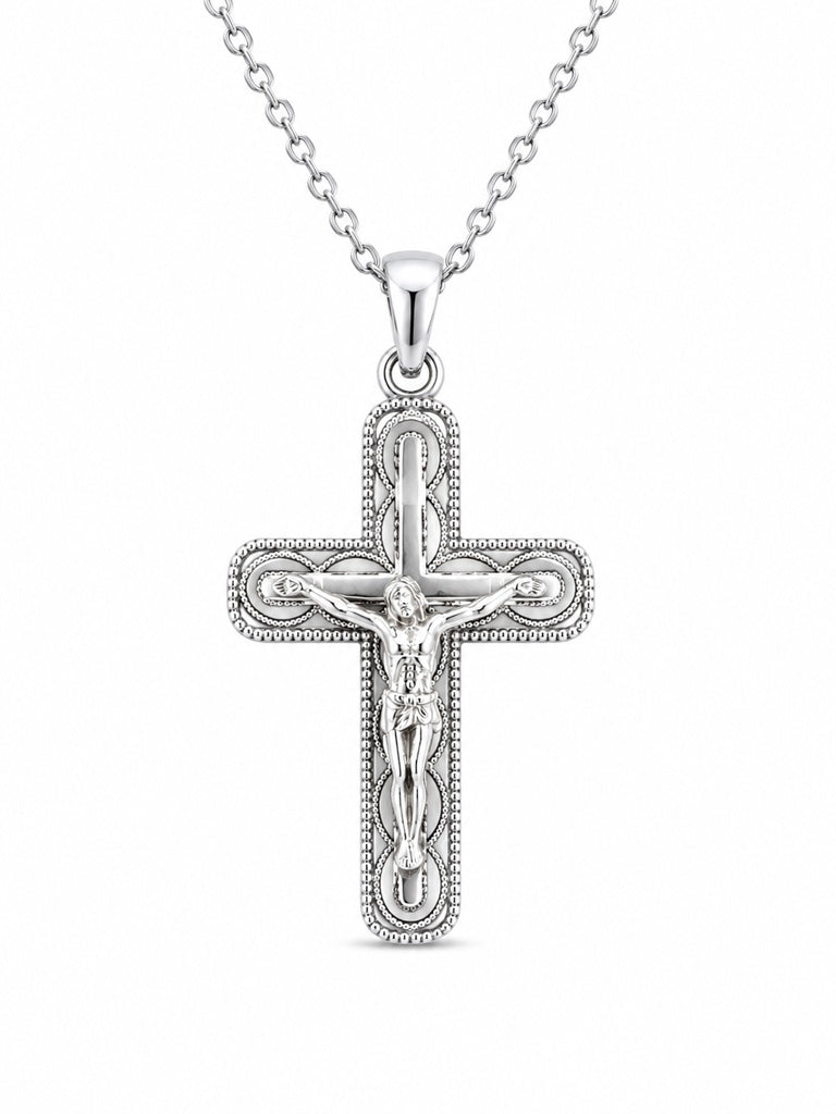 14KT WG JESUS CROSS PENDANT Size