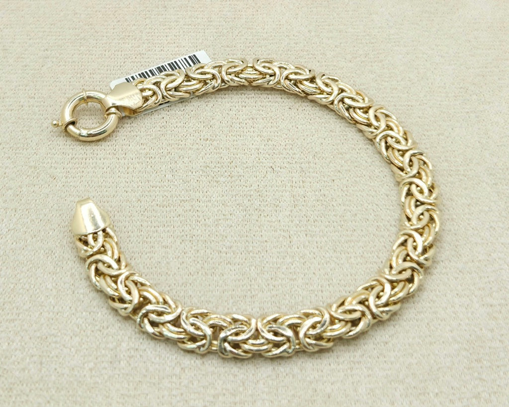 10KT BYZENTINE BRACELET Size 8INCH 10.5MM Weight 13.8GR