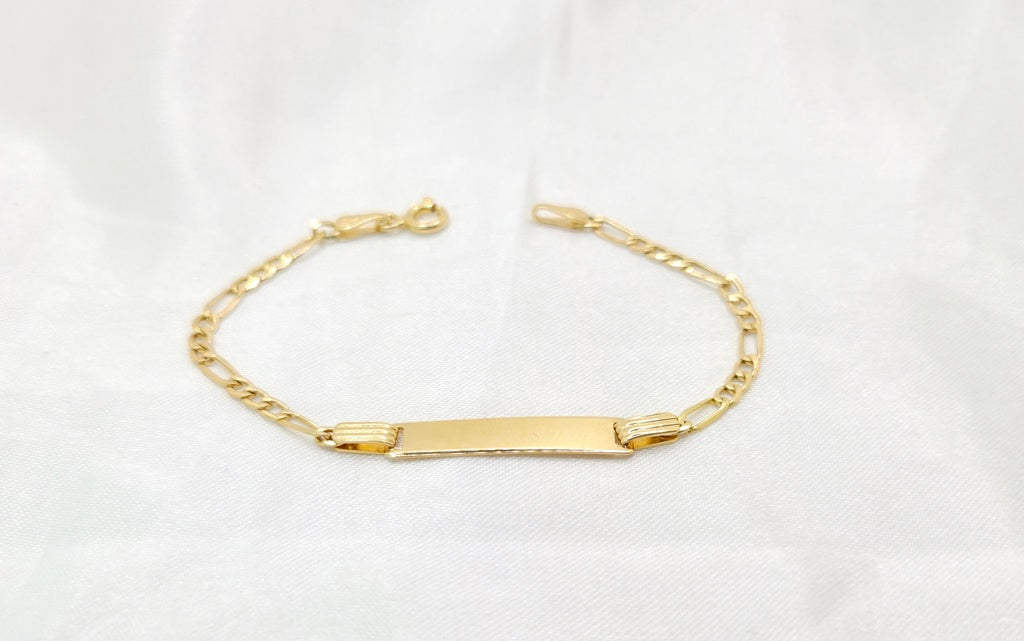14KT BABY ID FIGARO BRACELET Size 5.5INCH - 6INCH Weight 1.5GR