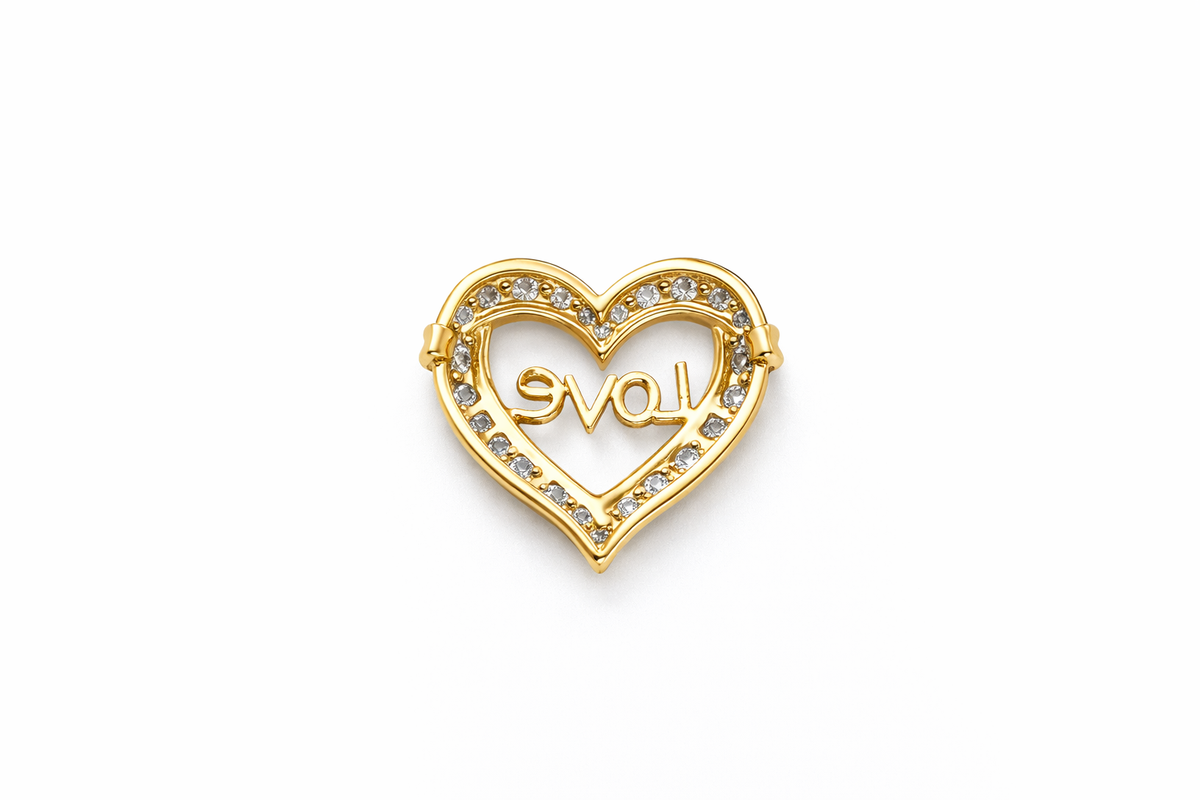 10KT LOVE INSIDE HEART PENDANT Size  Weigth 1.8GR