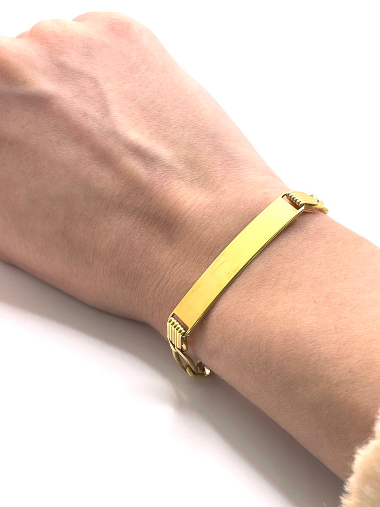 10KT ID FIGARO BRACELET Size 8INCH 7MM Weight 11.1GR