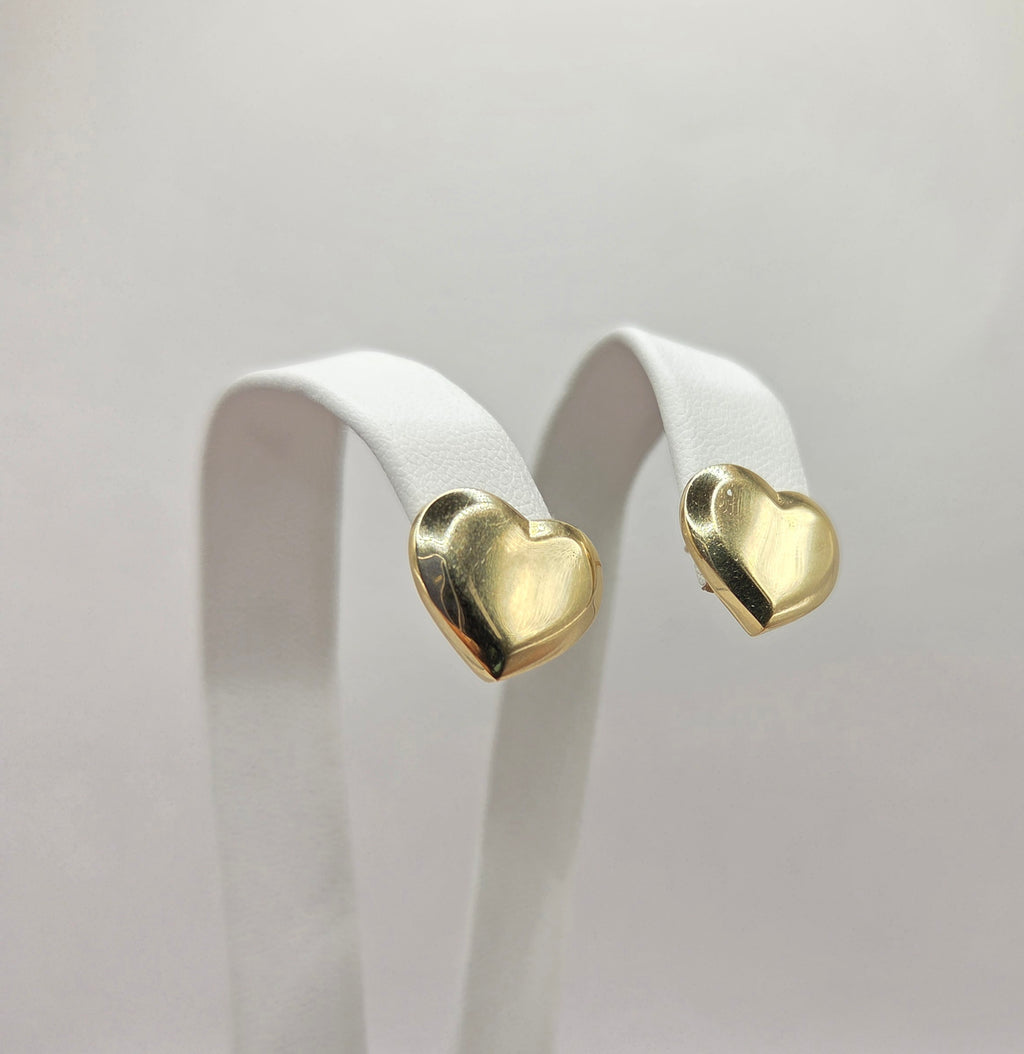 10KT MODERN PLAIN HEART EARRING Weight 2.2GR