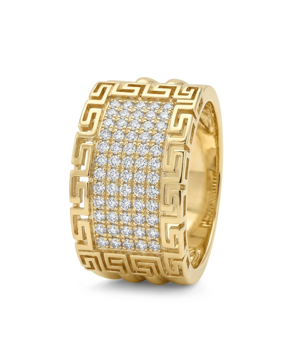 14KT CZ RING WITH TWIST UNDERNEATH Size 8.5 Weight 3.5GR
