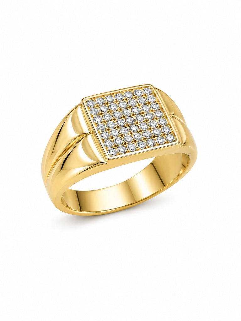 10KT CZ SQUARE RING Size 11