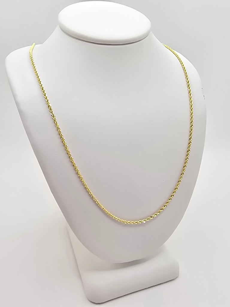 10KT SOLID ROPE CHAIN Size 20INCH 1.5MM Weight 3.2GR