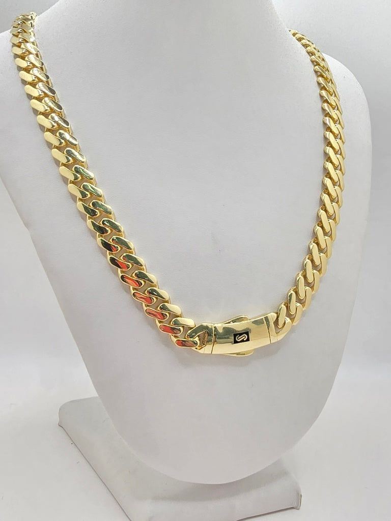 10KT CERTIFIED PLAIN MONACO CHAIN Size 22INCH 9.5MM Weight 27.2GR