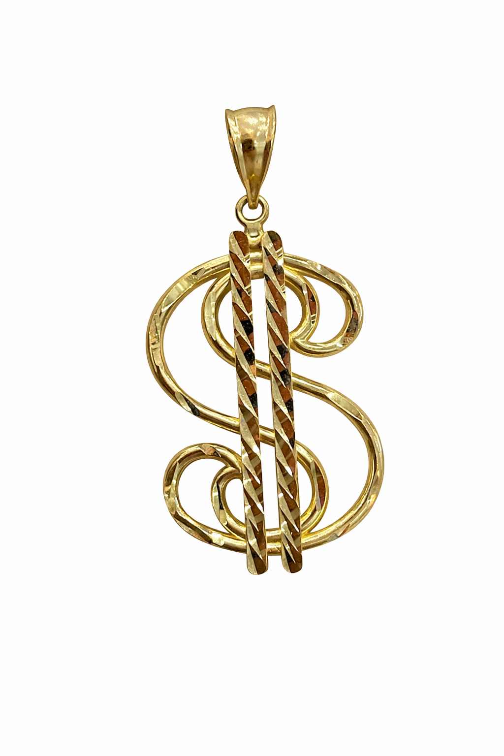 10KT LARGE MONEY SYMBOL SILHOUETTE PENDANT Weight 5.1GR