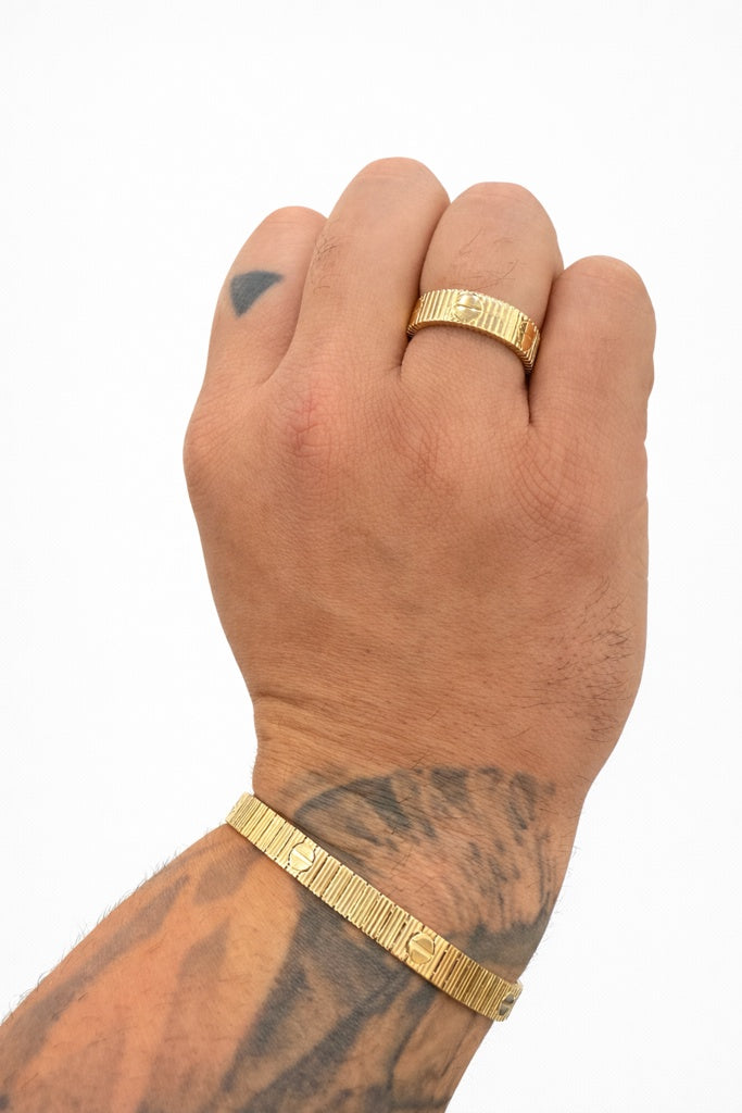 14KT  RING Size 9 6MM Weigth 2.75GRS