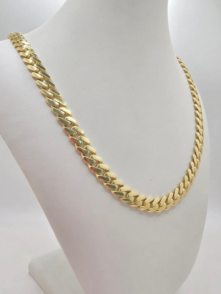 10KT PLAIN CERTIFIED MONACO CHAIN Size 8MM 22INCH Weight 21GR