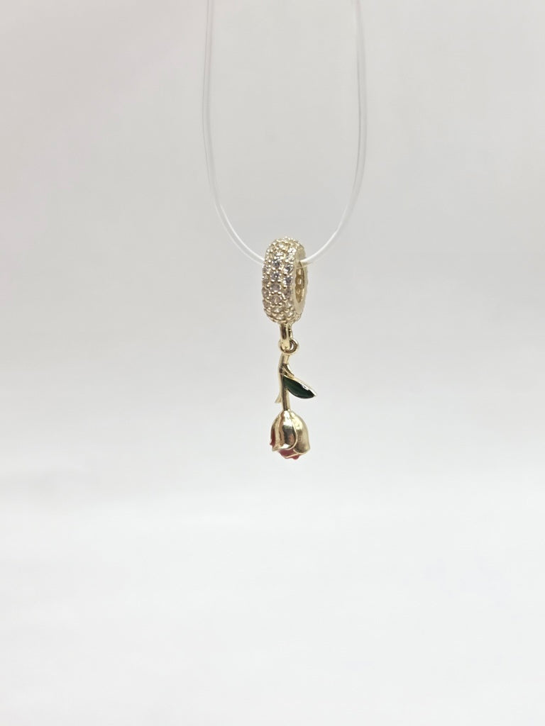 10KT DELICATE ROSE CHARM Size  Weigth 1.5GR