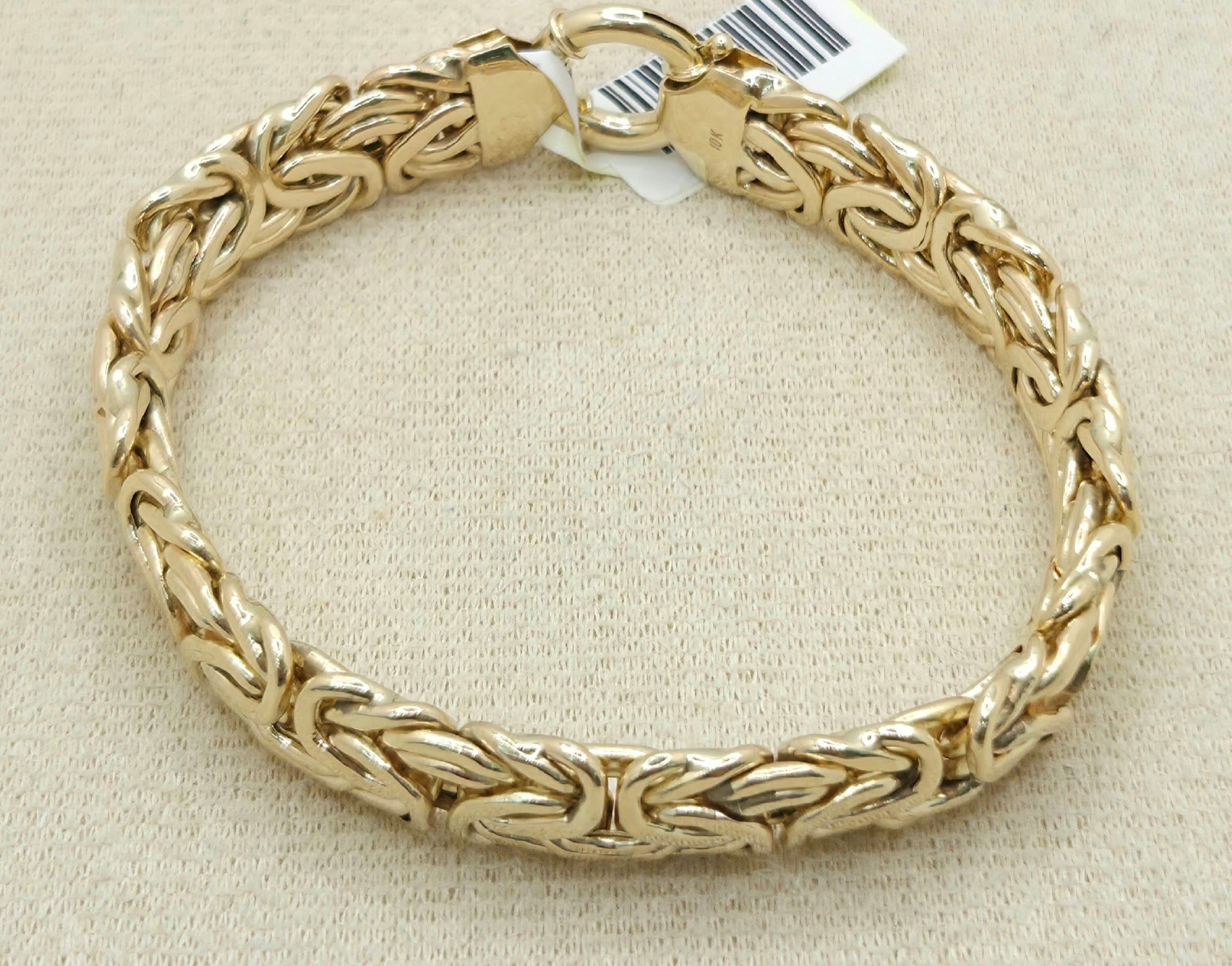 10KT BYZENTINE BRACELET Size 7INCH 10.5MM Weight 11.7GR