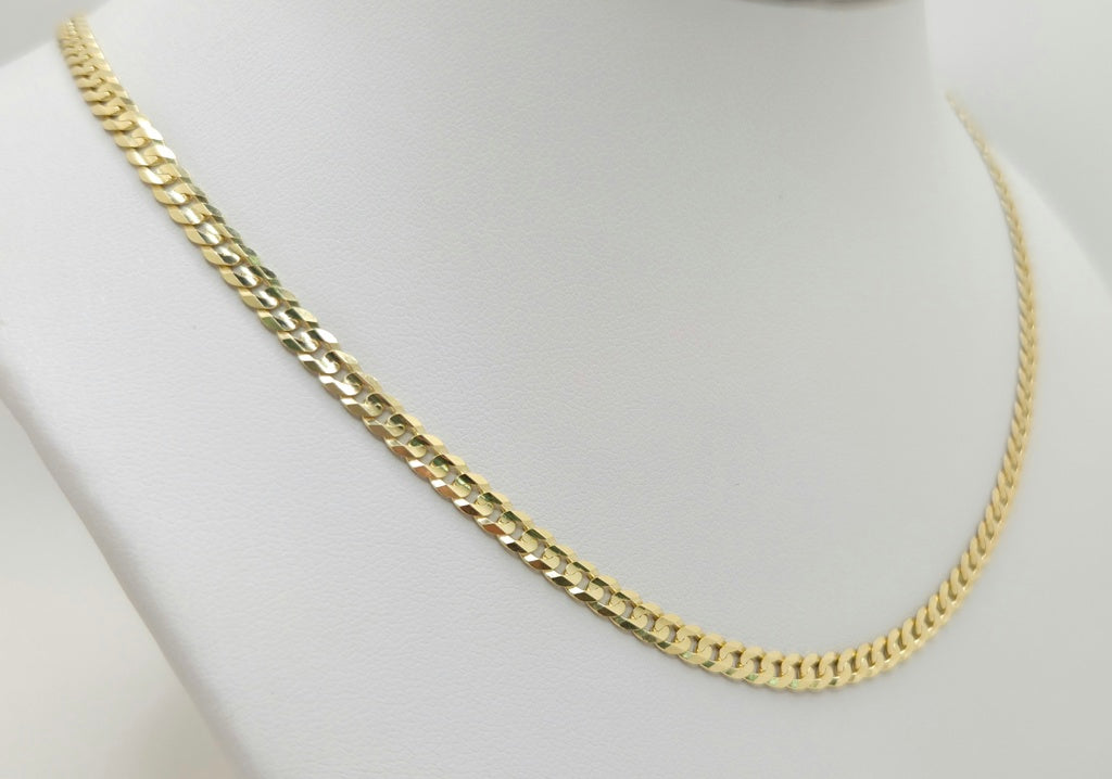 14KT  SOLID CUBAN CURB FLAT CHAIN Size 3.5MM 18INCH Weight 5GR