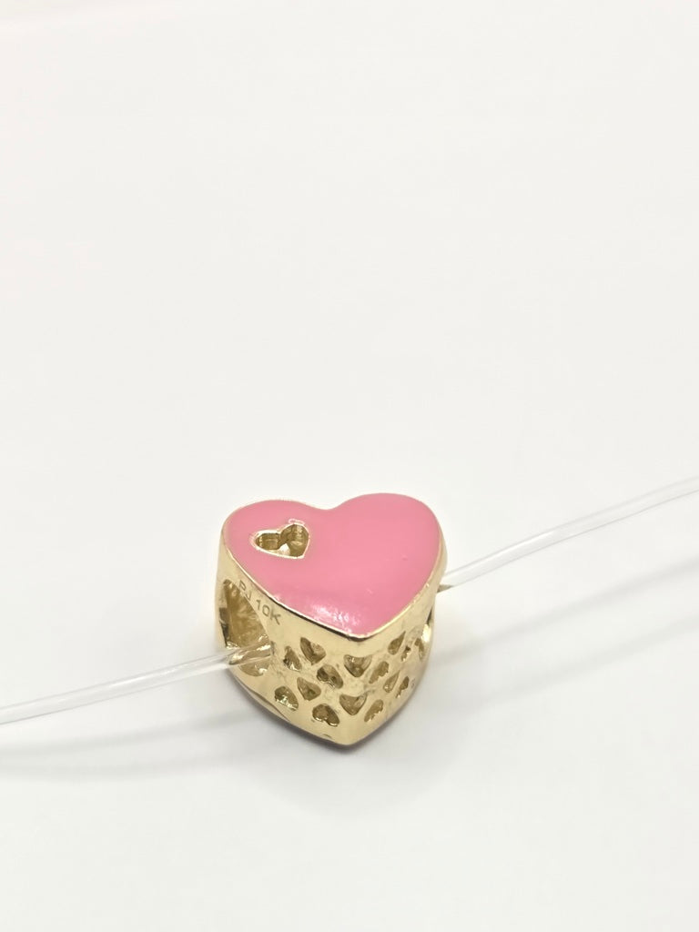 10KT PINK HEART CHARM Size  Weigth 1.9GR