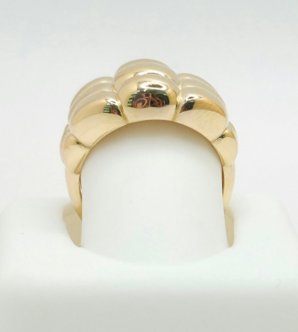 14KT MODERN BIG CORN STYLE RING Size 7 Weight 2.6GR